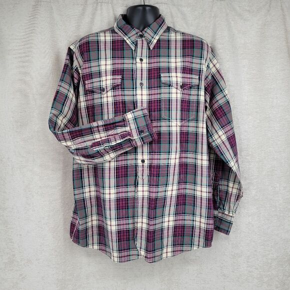 Polo Ralph Lauren Vintage Plaid Woodsman Work Shirt Long Sleeve Button Down - Picture 1 of 7